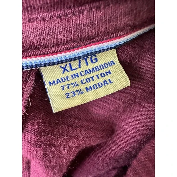 Tommy Bahama Sweater Mens XL Maroon Quarter Zip Pullover Casual Golf Sweater - Picture 5 of 9
